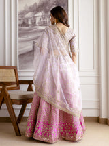 Pink Satin Embroidery Lehenga Choli with Dupatta | Bridal Party Stylish Wedding Lehenga Choli for women Trendmalls