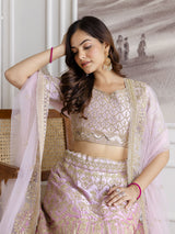 Pink Satin Embroidery Lehenga Choli with Dupatta | Bridal Party Stylish Wedding Lehenga Choli for women Trendmalls