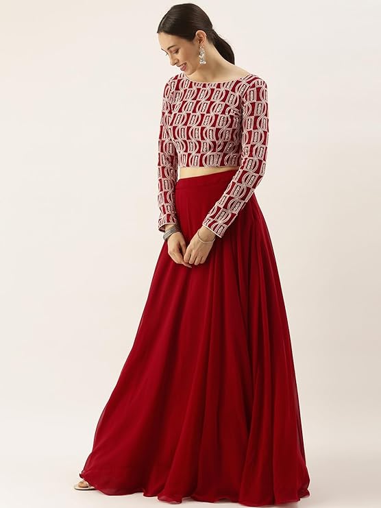 Georgette Embroidery work Lehenga Choli with Dupatta | Bridesmaid Wedding Lehenga Choli for women Trendmalls