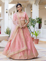 Women's Satin Embroidery Lehenga Choli with Dupatta | Bridal Party Stylish Wedding Lehenga Choli for women Trendmalls