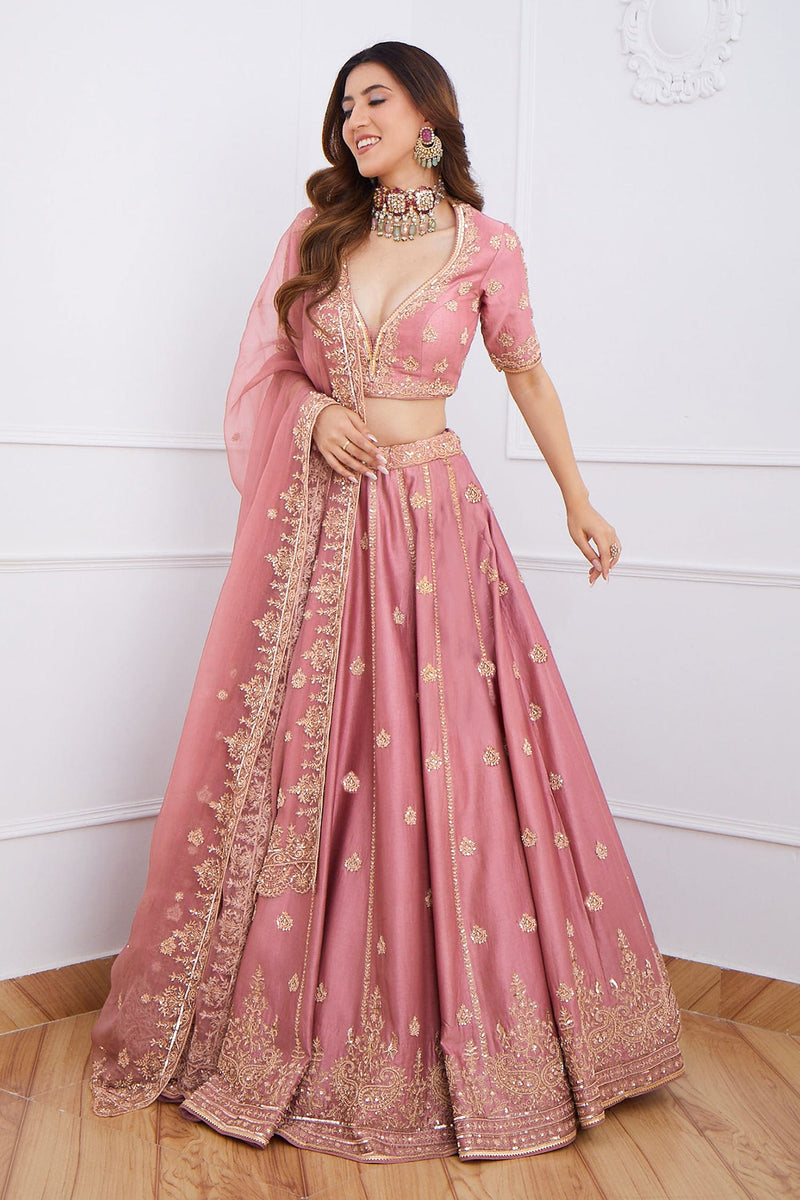 Women's Satin Embroidery Lehenga Choli with Dupatta | Bridal Party Stylish Wedding Lehenga Choli for women