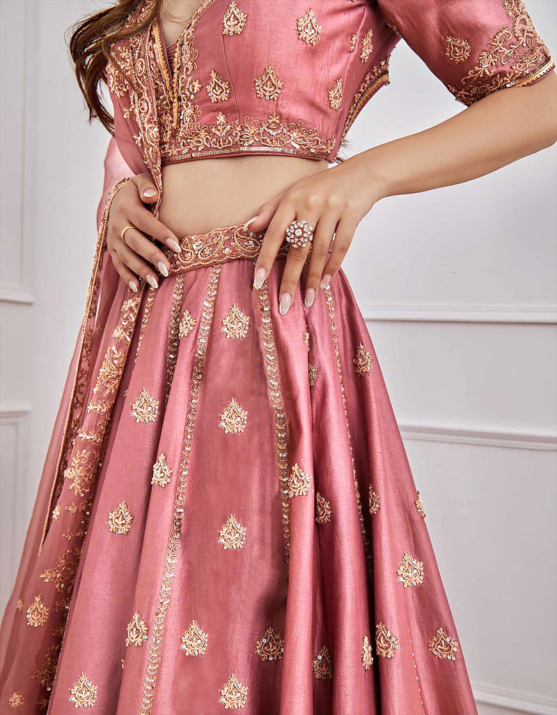 Women's Satin Embroidery Lehenga Choli with Dupatta | Bridal Party Stylish Wedding Lehenga Choli for women
