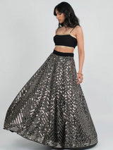 Black Georgette Embroidery Lehenga Choli with Dupatta | Bridal Wedding Lehenga Choli for women