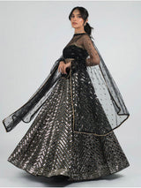 Black Georgette Embroidery Lehenga Choli with Dupatta | Bridal Wedding Lehenga Choli for women