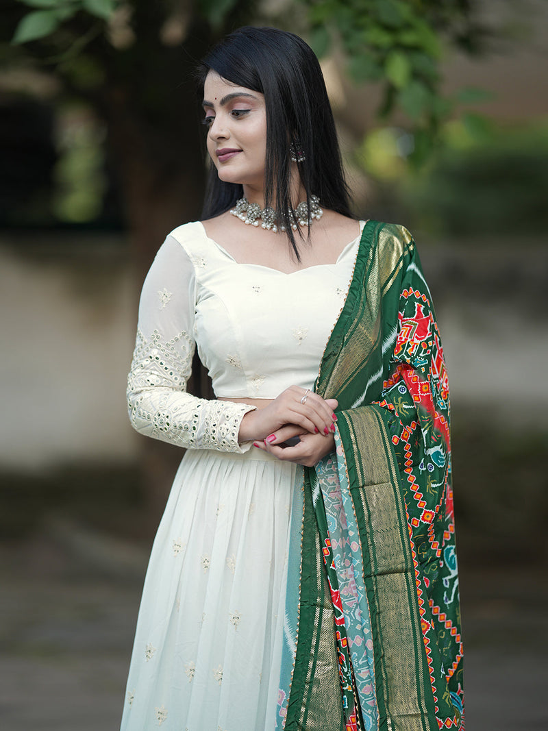Georgette Embroidery Lehenga Choli with Dupatta I Navratri Stylish Lehenga Choli for women Trendmallsin