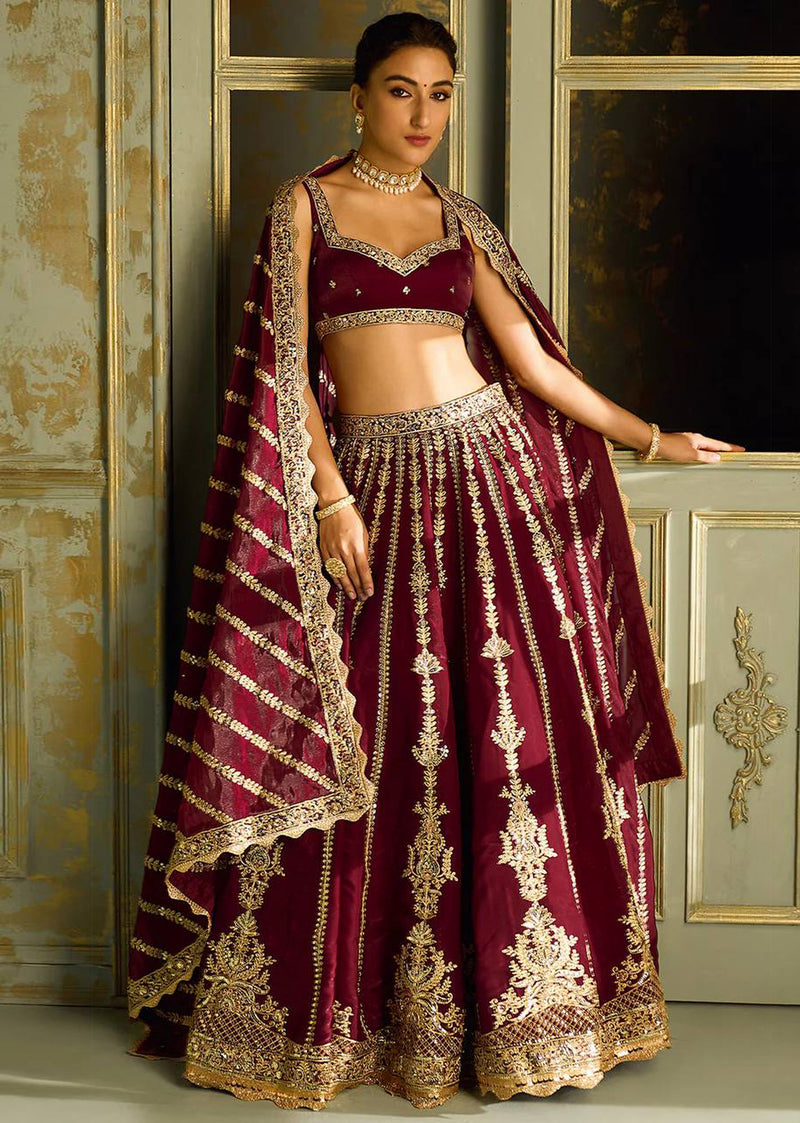 Women's Art Silk Embroidery Sequin work Lehenga Choli with Dupatta-SemiStitch | Stylish Wedding Lehenga Choli for women