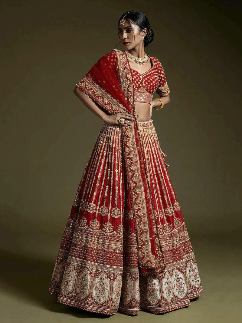 Women's Satin Embroidery Lehenga Choli with Dupatta | Bridal Party Stylish Wedding Lehenga Choli for women