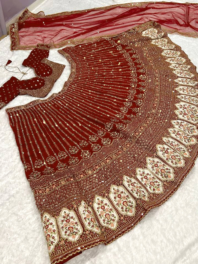 Women's Satin Embroidery Lehenga Choli with Dupatta | Bridal Party Stylish Wedding Lehenga Choli for women