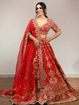 Satin Embroidery Lehenga Choli with Dupatta | Bridal Party Stylish Wedding Lehenga Choli for women