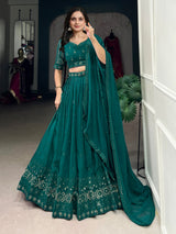 Women's Georgette Embroidery Lehenga Choli with Dupatta | Bridal Wedding Lehenga Choli for women