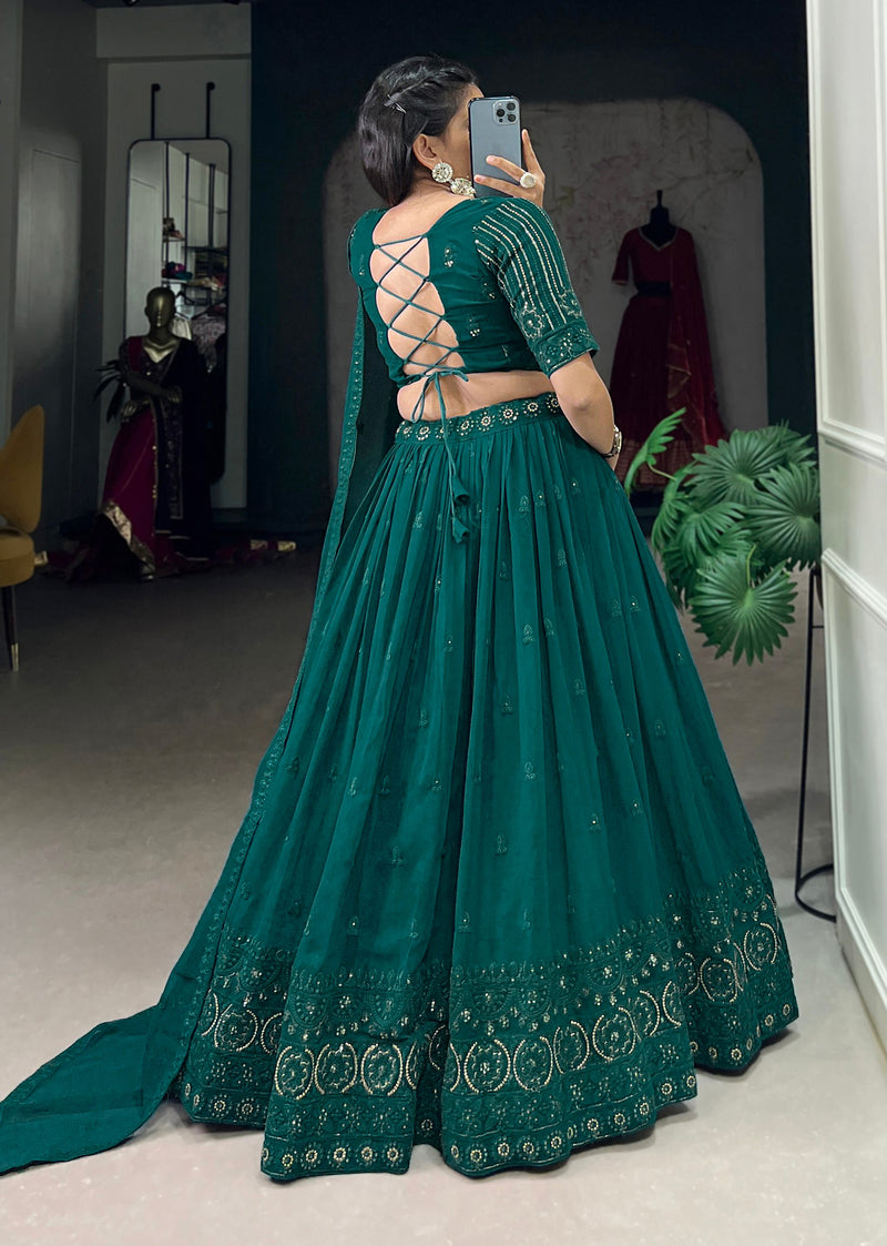 Women's Georgette Embroidery Lehenga Choli with Dupatta | Bridal Wedding Lehenga Choli for women