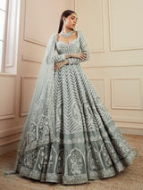 Georgette Sequin Embroidery Work Lehenga Choli with Dupatta For Women Trendmalls