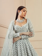 Georgette Sequin Embroidery Work Lehenga Choli with Dupatta For Women Trendmalls