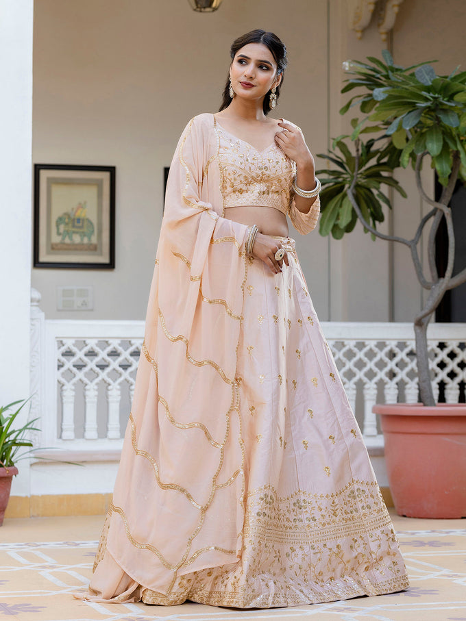 Satin Embroidery Lehenga Choli with Dupatta | Bridal Party Stylish Wedding Lehenga Choli for women Trendmalls