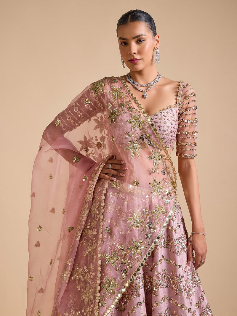 Satin Embroidery Lehenga Choli with Dupatta | Bridal Party Stylish Wedding Lehenga Choli for women