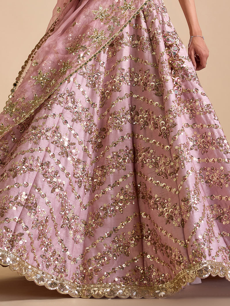 Satin Embroidery Lehenga Choli with Dupatta | Bridal Party Stylish Wedding Lehenga Choli for women