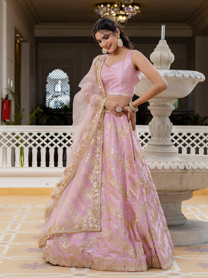 Satin Embroidery Lehenga Choli with Dupatta | Bridal Party Stylish Wedding Lehenga Choli for women Trendmalls