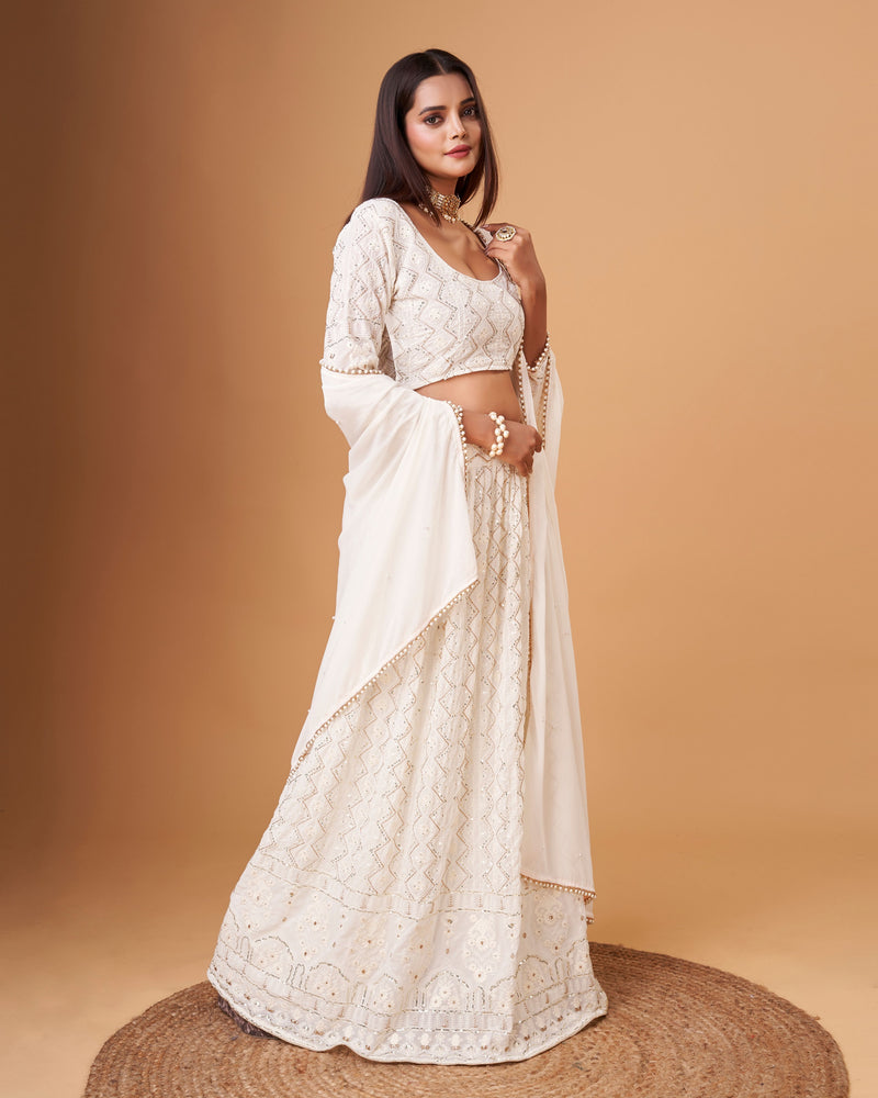Women's Georgette Embroidery Lehenga Choli with Dupatta I Navratri Stylish Lehenga Choli for women