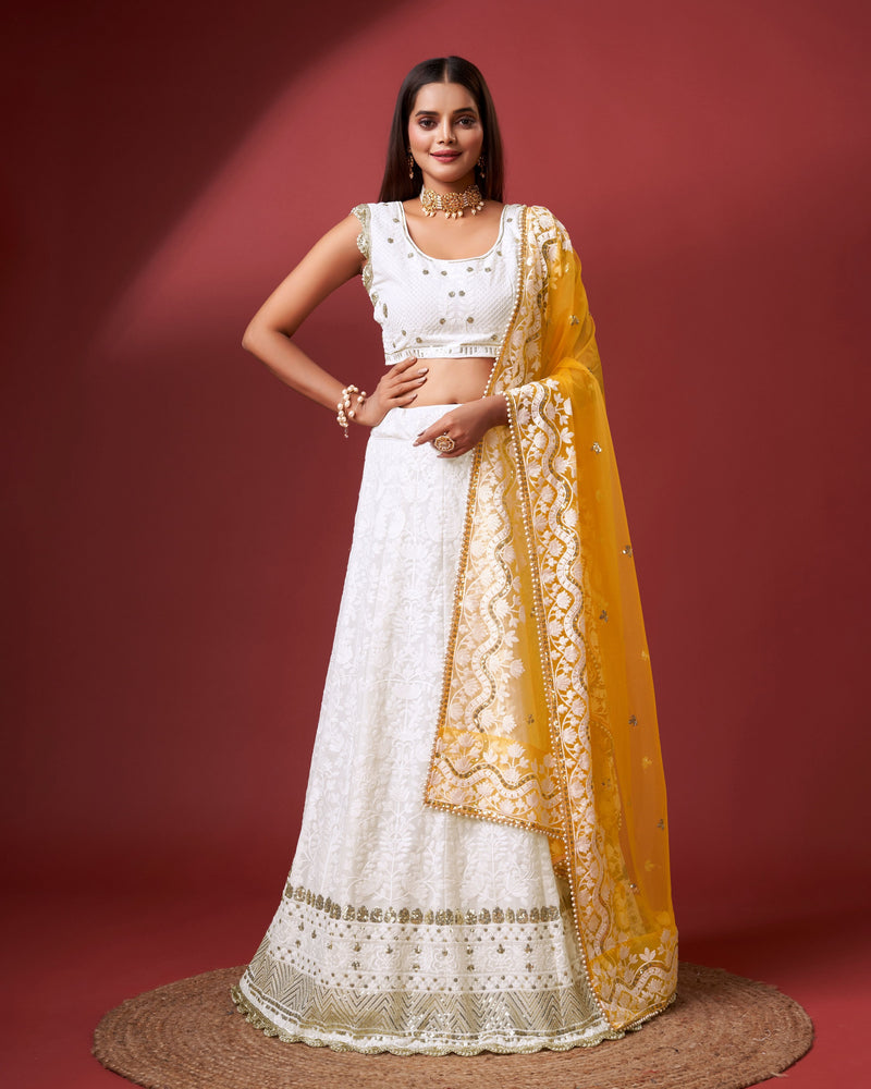 Women's Georgette Embroidery Lehenga Choli with Dupatta | Bridal Wedding Lehenga Choli for women