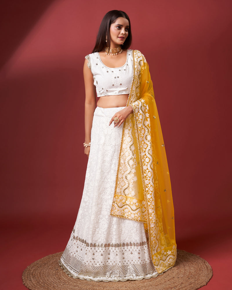 Women's Georgette Embroidery Lehenga Choli with Dupatta | Bridal Wedding Lehenga Choli for women