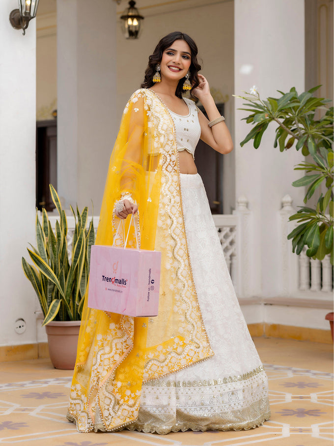 Women's Georgette Embroidery Lehenga Choli with Dupatta | Bridal Wedding Lehenga Choli for women Trendmalls