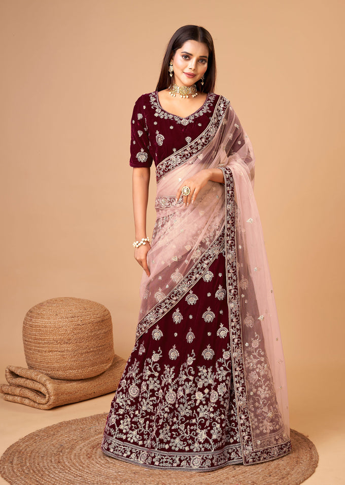 Women's Georgette Embroidery Lehenga Choli with Dupatta | Bridal Wedding Lehenga Choli for women Trendmalls