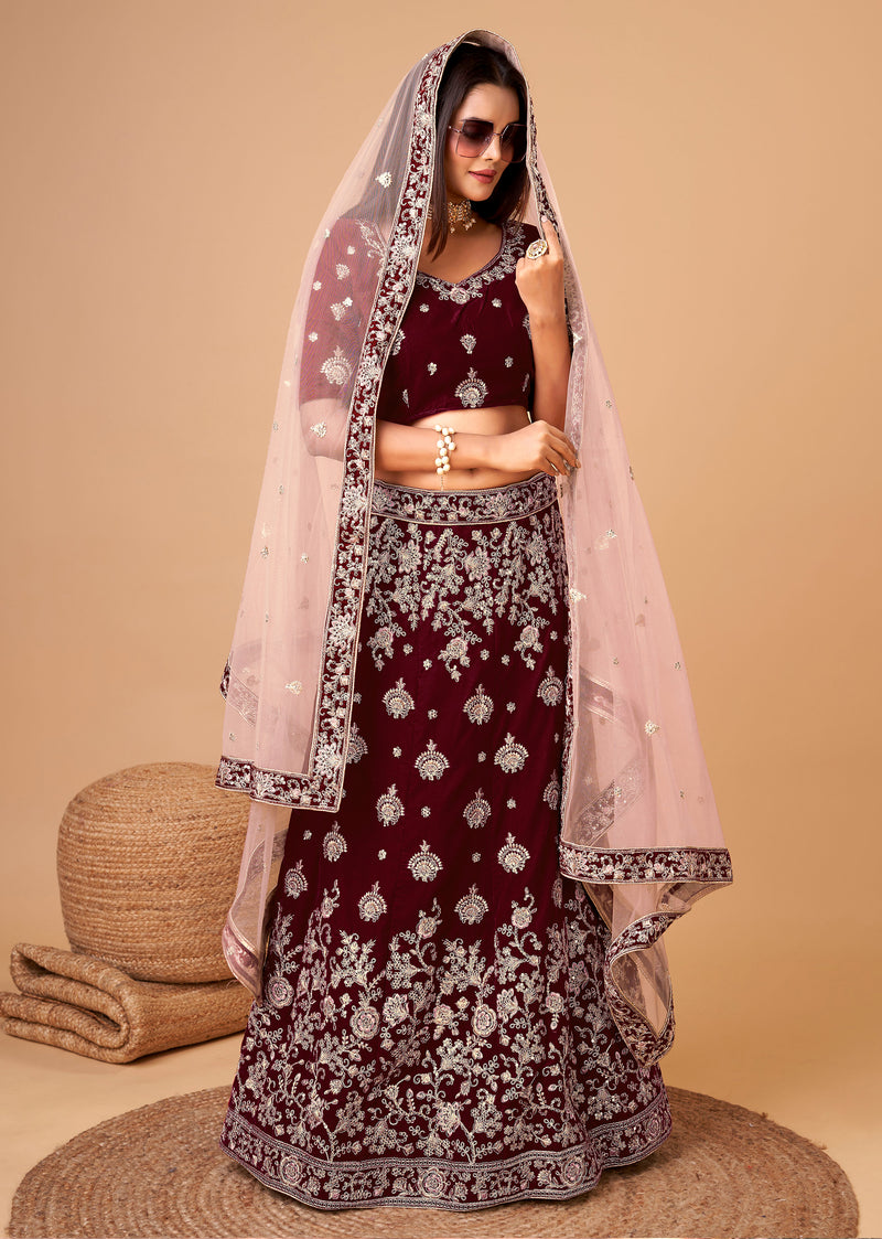 Women's Georgette Embroidery Lehenga Choli with Dupatta | Bridal Wedding Lehenga Choli for women