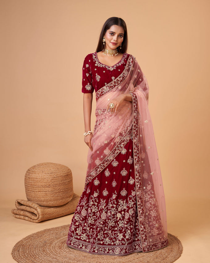 Women's Georgette Embroidery Lehenga Choli with Dupatta | Bridal Wedding Lehenga Choli for women Trendmalls