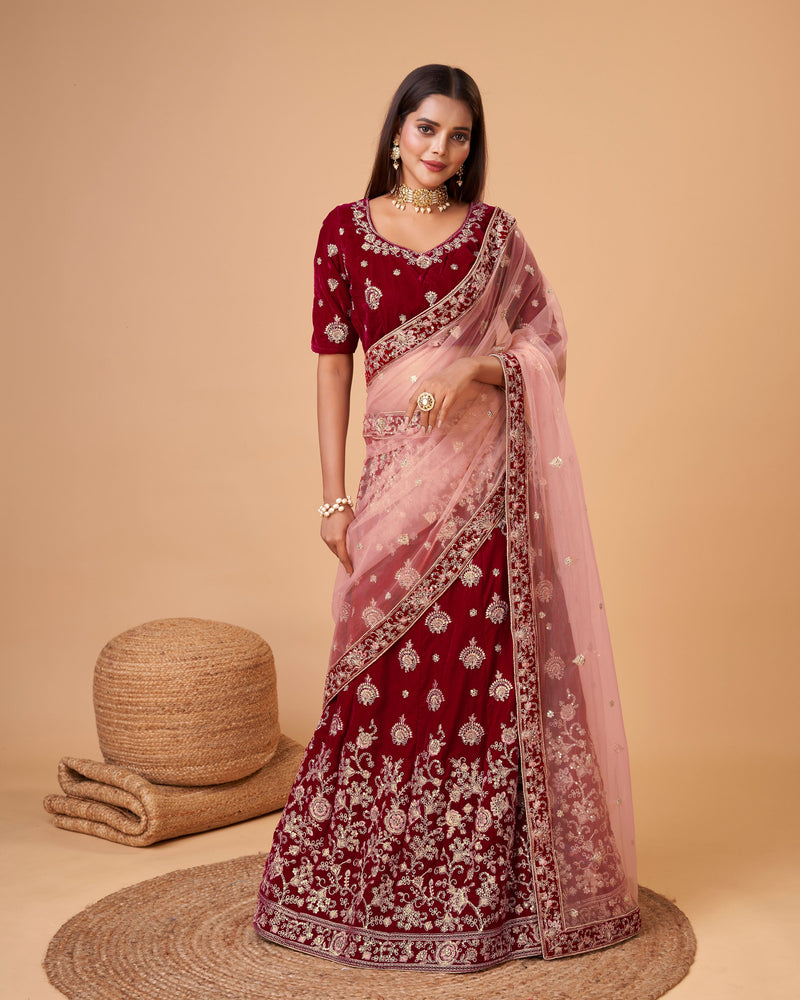 Women's Georgette Embroidery Lehenga Choli with Dupatta | Bridal Wedding Lehenga Choli for women