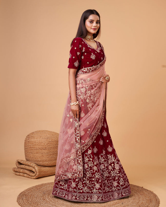 Women's Georgette Embroidery Lehenga Choli with Dupatta | Bridal Wedding Lehenga Choli for women Trendmalls