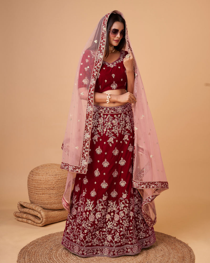 Women's Georgette Embroidery Lehenga Choli with Dupatta | Bridal Wedding Lehenga Choli for women