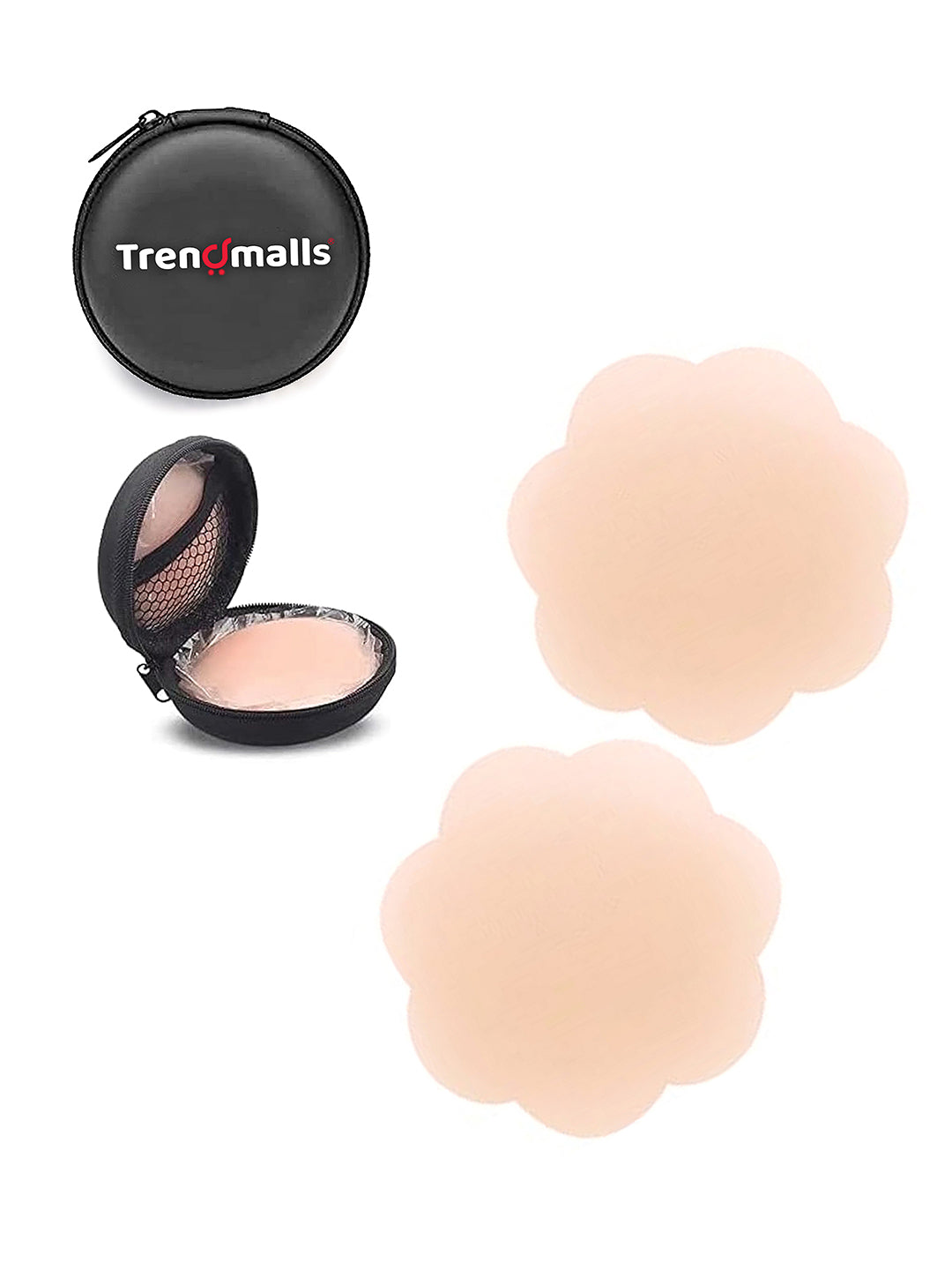 Nipple Cover - Sticky Adhesive Silicone Nipple Pasties - Reusable Pasty Nipple Covers for Women with Travel Box Trendmalls