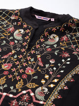 Cotton Embroidery Work Kurti 3/4 Sleeve Straight Kurta for Women Trendmalls