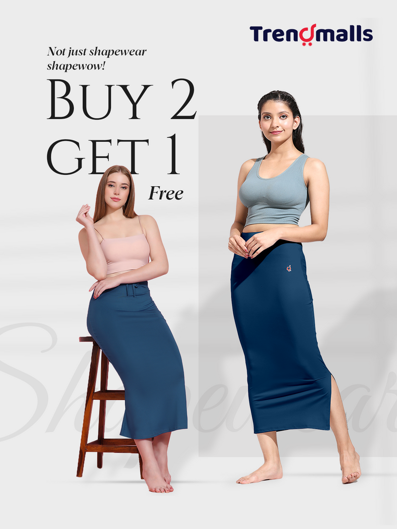 Polyester Spandex Fish Cut Saree Shapewear Petticoat for Women