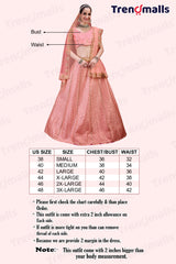 Pink Satin Embroidery Sequence Work Semi-Stitched Lehenga Choli with Net Dupatta For Women