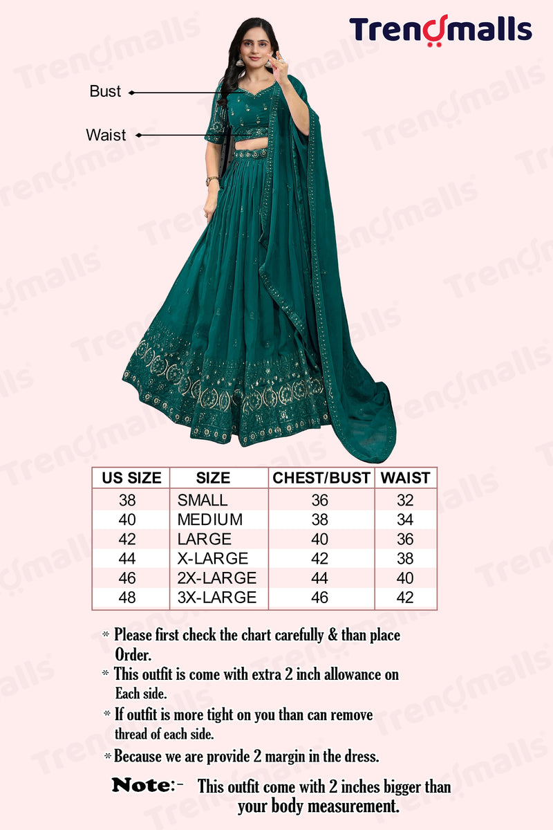 Women's Georgette Embroidery Lehenga Choli with Dupatta | Bridal Wedding Lehenga Choli for women