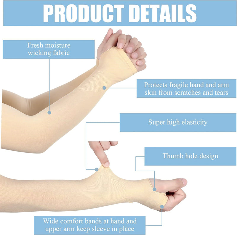 TRENDMALLS Arm Sleeves, Cooling UV Sun Protection Sports Compression for Men/Women/Kids (Beige)