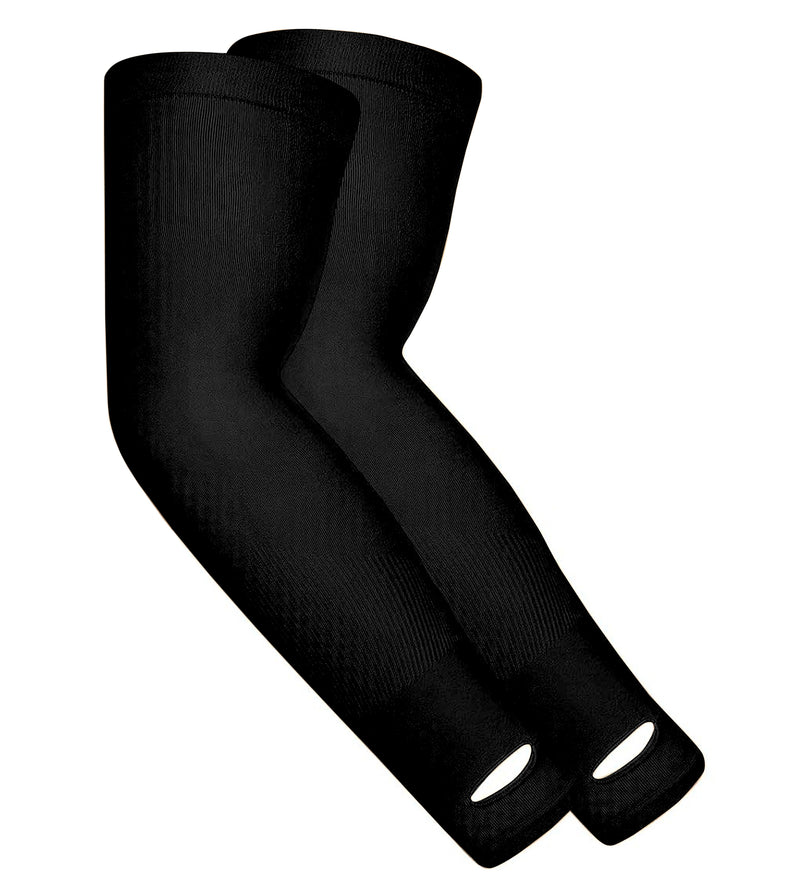 TRENDMALLS Arm Sleeves, Cooling UV Sun Protection Sports Compression for Men/Women/Kids (Black)