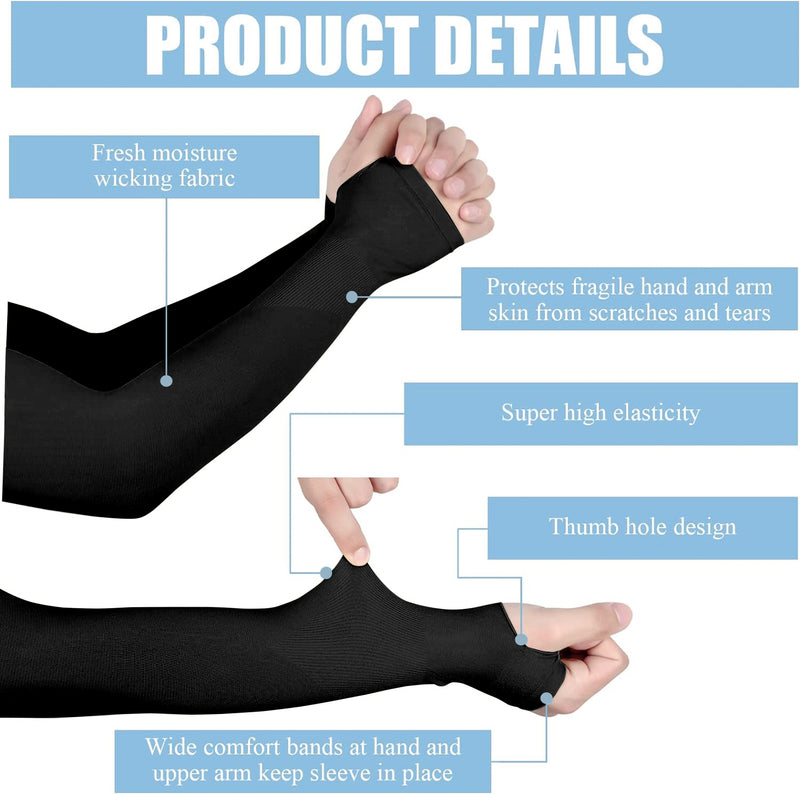 TRENDMALLS Arm Sleeves, Cooling UV Sun Protection Sports Compression for Men/Women/Kids (Black)