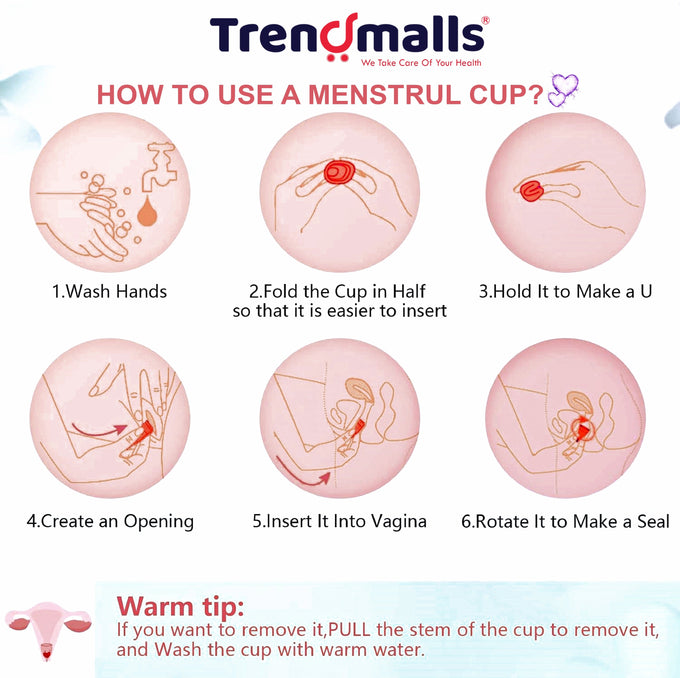 Reusable Menstrual Cup for Women | Small , Medium , Large -Size with Pouch | Ultra Soft, Odour & Rash Free|100% Medical Grade Silicone|No Leakage|Protection for Up to 8-10 Hours Pack of 1 Trendmalls