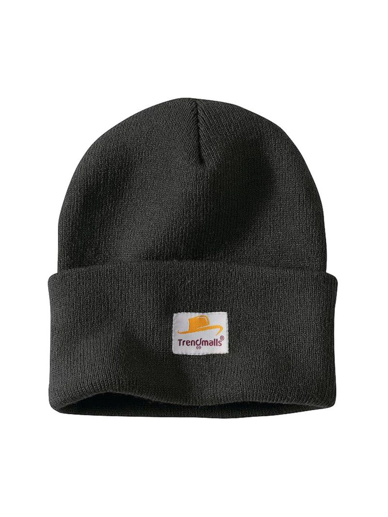 Mens/Women/Kids Cap Unisex Hat Knit Cuffed Beanie Cap for Men Stylish (Black)