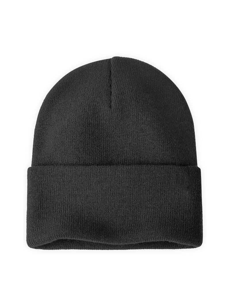 Mens/Women/Kids Cap Unisex Hat Knit Cuffed Beanie Cap for Men Stylish (Black)