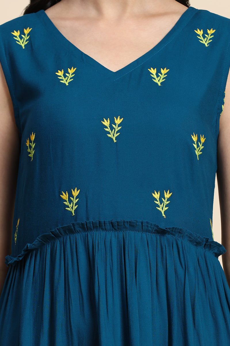 TRENDMALLS Western Dress Casual Loose Flowy Swing Shift Dress for Women Length:Midi