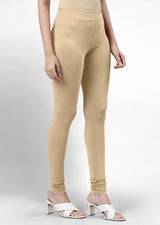 Women's Super Combed Cotton Elastane Stretch Churidar Length Leggings with Ultrasoft Waistband
