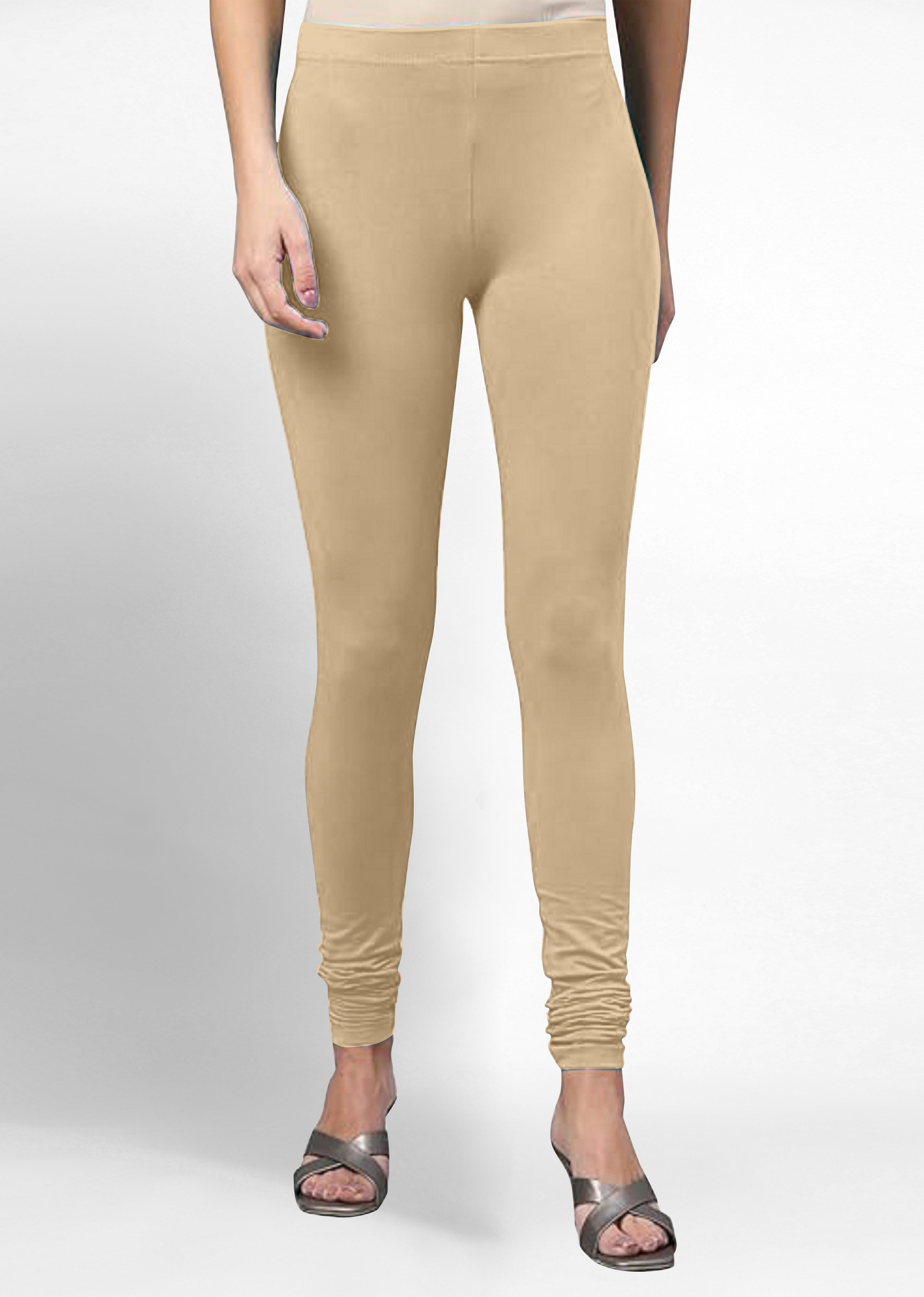 Women's Super Combed Cotton Elastane Stretch Churidar Length Leggings with Ultrasoft Waistband