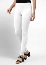 Women's Super Combed Cotton Elastane Stretch Churidar Length Leggings with Ultrasoft Waistband