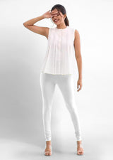 Women's Super Combed Cotton Elastane Stretch Churidar Length Leggings with Ultrasoft Waistband