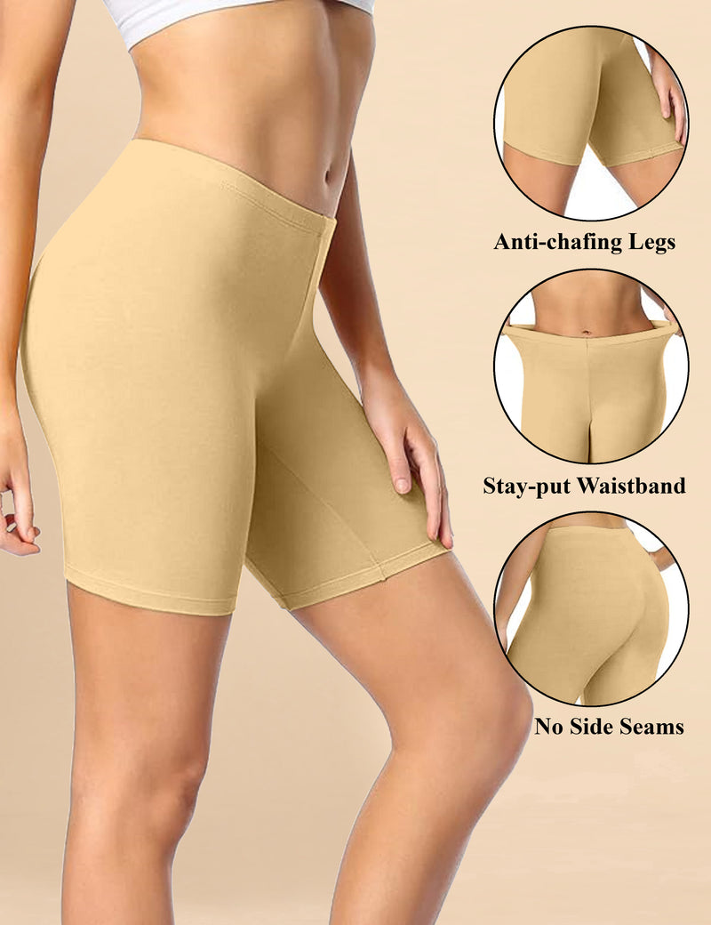 High Coverage Super Combed Cotton Elastane Stretch Mid Waist Shorties with Concealed Waistband Boy Shorts