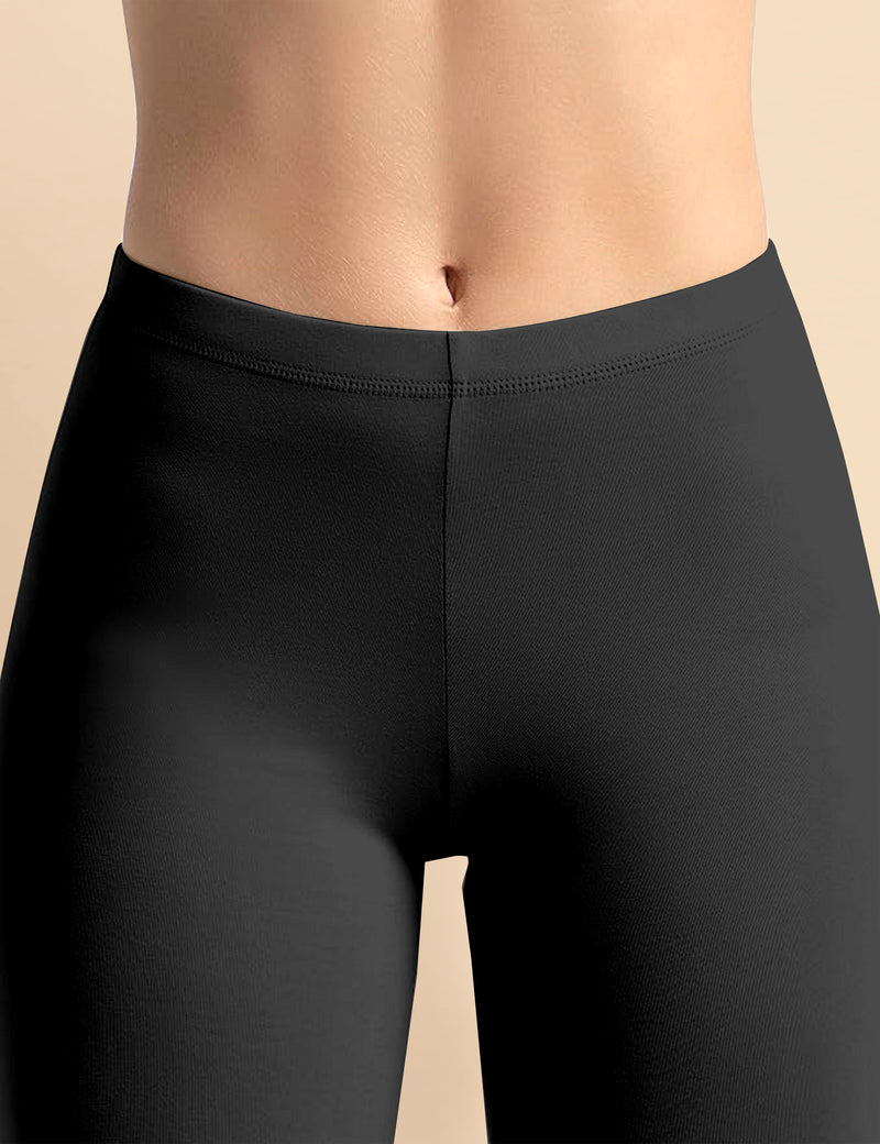 High Coverage Super Combed Cotton Elastane Stretch Mid Waist Shorties with Concealed Waistband Boy Shorts