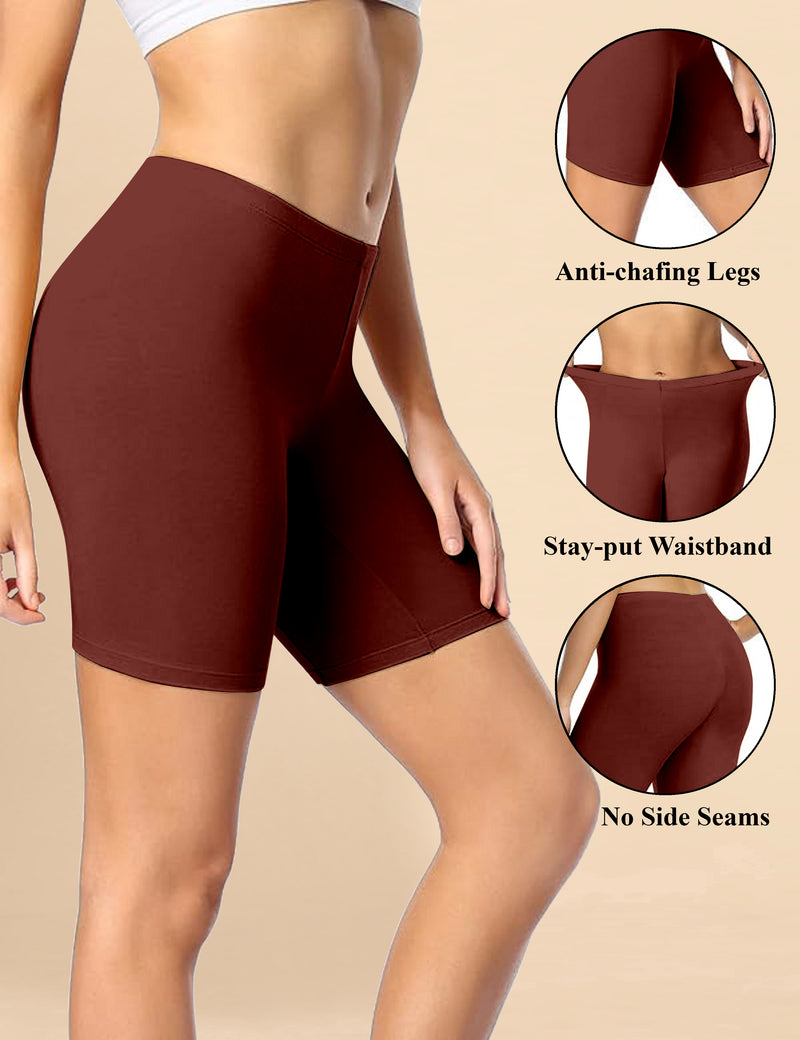 High Coverage Super Combed Cotton Elastane Stretch Mid Waist Shorties with Concealed Waistband Boy Shorts